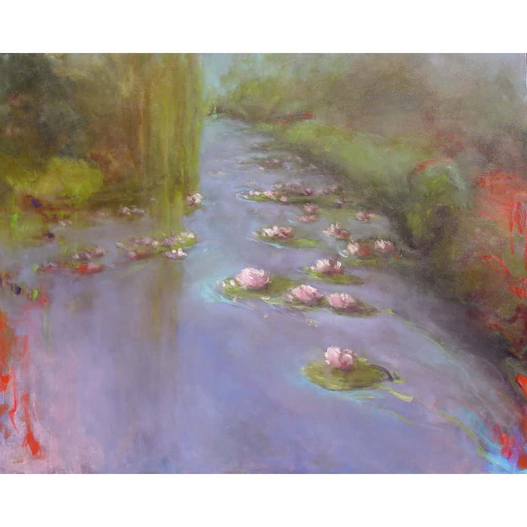 Tableau à l’huile intitulé « 50 nuances de Nymphéas n°7 » de l’artiste peintre Isabelle Delannoy | Biron Isabelle Delannoy|Isabelle Delannoy||