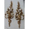 1950/70′ Paire d’Appliques Bois Argenté Style LXV | Biron ||||||||