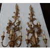 1950/70′ Paire d’Appliques Bois Argenté Style LXV | Biron 1950/70′ Paire d’Appliques Bois Argenté Style LXV