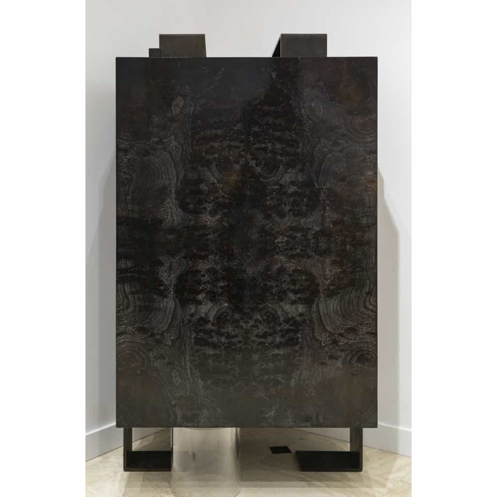 Linen chest "MA374" wood and wrought iron by Pierre CHAREAU | Biron Linen chest "MA374" wood and wrought iron by Pierre CHAREAU