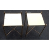 1970′ Paire de Bouts de Canapé Rectangulaires Maison Baguès Bronze Dorés Plateaux Miroir doré | Biron 1970′ Paire de Bouts de Canapé Rectangulaires Maison Baguès Bronze Dorés Plateaux Miroir doré