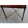 1950/70′ Paire de Bouts de Canapés Bronze, 2 Plateaux Miroirs Oxydés Style Maison Baguès Entretoise Avec Toupie | Biron 1950/70′ Paire de Bouts de Canapés Bronze, 2 Plateaux Miroirs Oxydés Style Maison Baguès Entretoise Avec Toupie