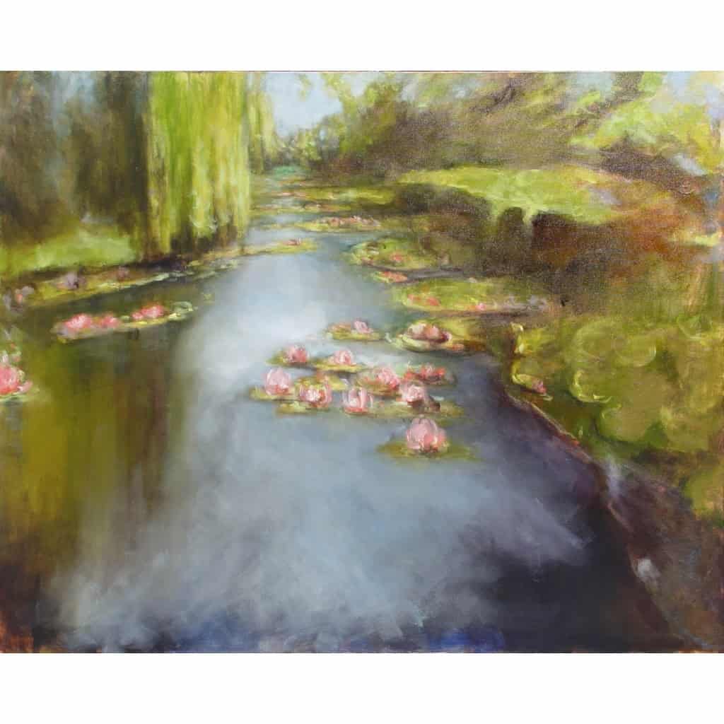 Tableau à l’huile intitulé « 50 nuances de Nymphéas n°4 » de l’artiste peintre Isabelle Delannoy | Biron Isabelle Delannoy|Isabelle Delannoy||