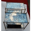 1950/70′ Paire De Bouts De Canapé Maison Baguès Laiton et Bronze Plateaux Miroirs Flammes Olympiques | Biron |||||||||