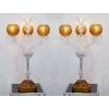 Paire de Candélabres trois lumières « Maharadja » cristal blanc et ambre de SAINT LOUIS | Biron |||||||||