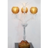 Paire de Candélabres trois lumières « Maharadja » cristal blanc et ambre de SAINT LOUIS | Biron Paire de Candélabres trois lumières "Maharadja" cristal blanc et ambre de SAINT LOUIS