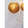 Paire de Candélabres trois lumières « Maharadja » cristal blanc et ambre de SAINT LOUIS | Biron Paire de Candélabres trois lumières "Maharadja" cristal blanc et ambre de SAINT LOUIS