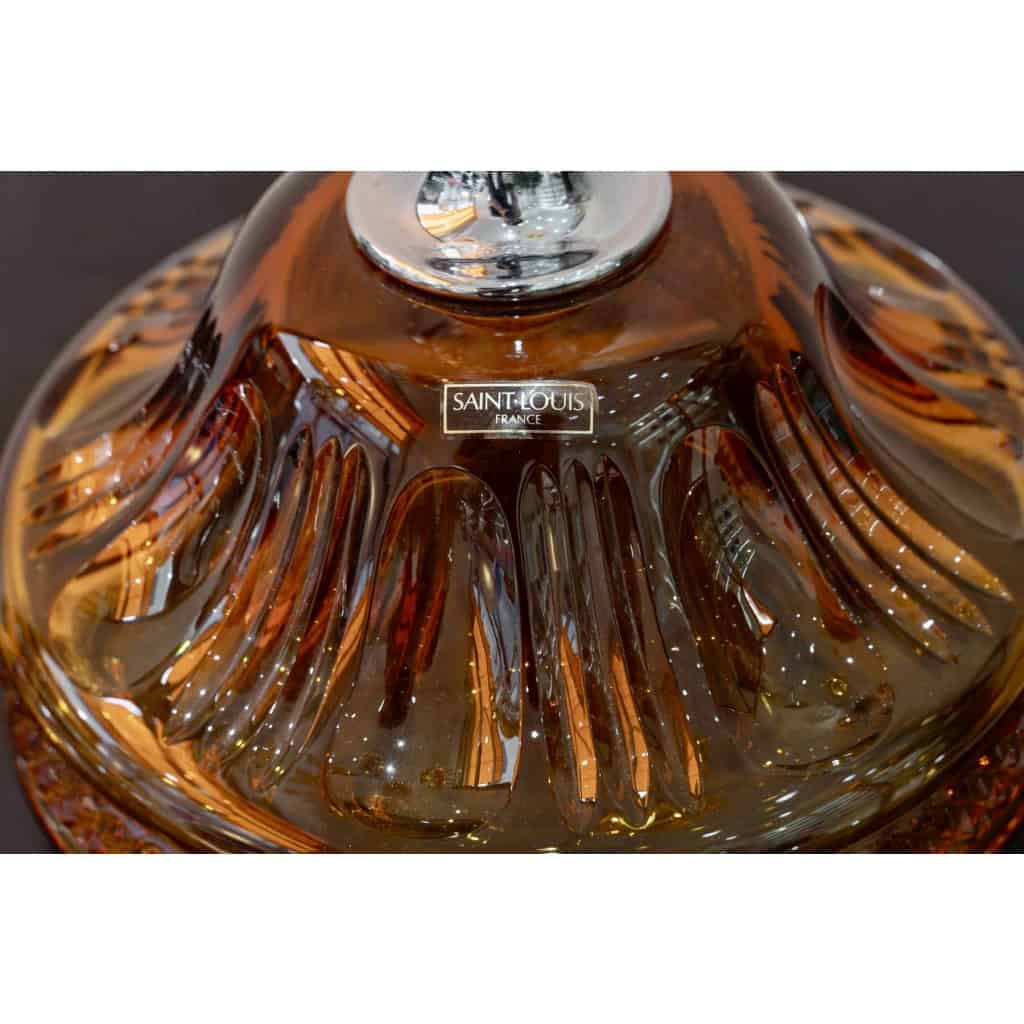 Paire de Candélabres trois lumières « Maharadja » cristal blanc et ambre de SAINT LOUIS | Biron Paire de Candélabres trois lumières "Maharadja" cristal blanc et ambre de SAINT LOUIS