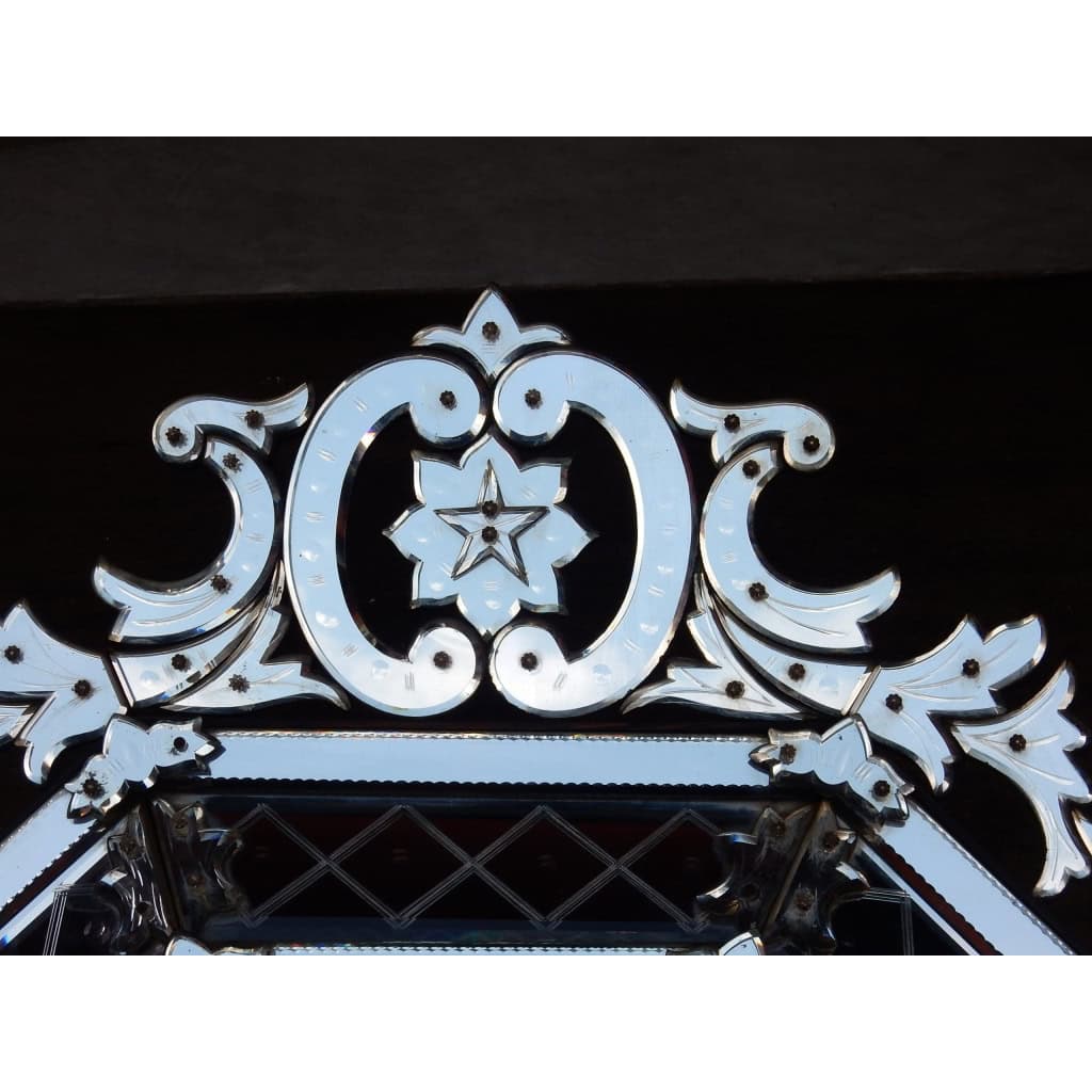 1880/1900 Miroir Style Louis XIV à l’Étoile à 5 Branches | Biron 1880/1900 Miroir Style Louis XIV à l’Étoile à 5 Branches