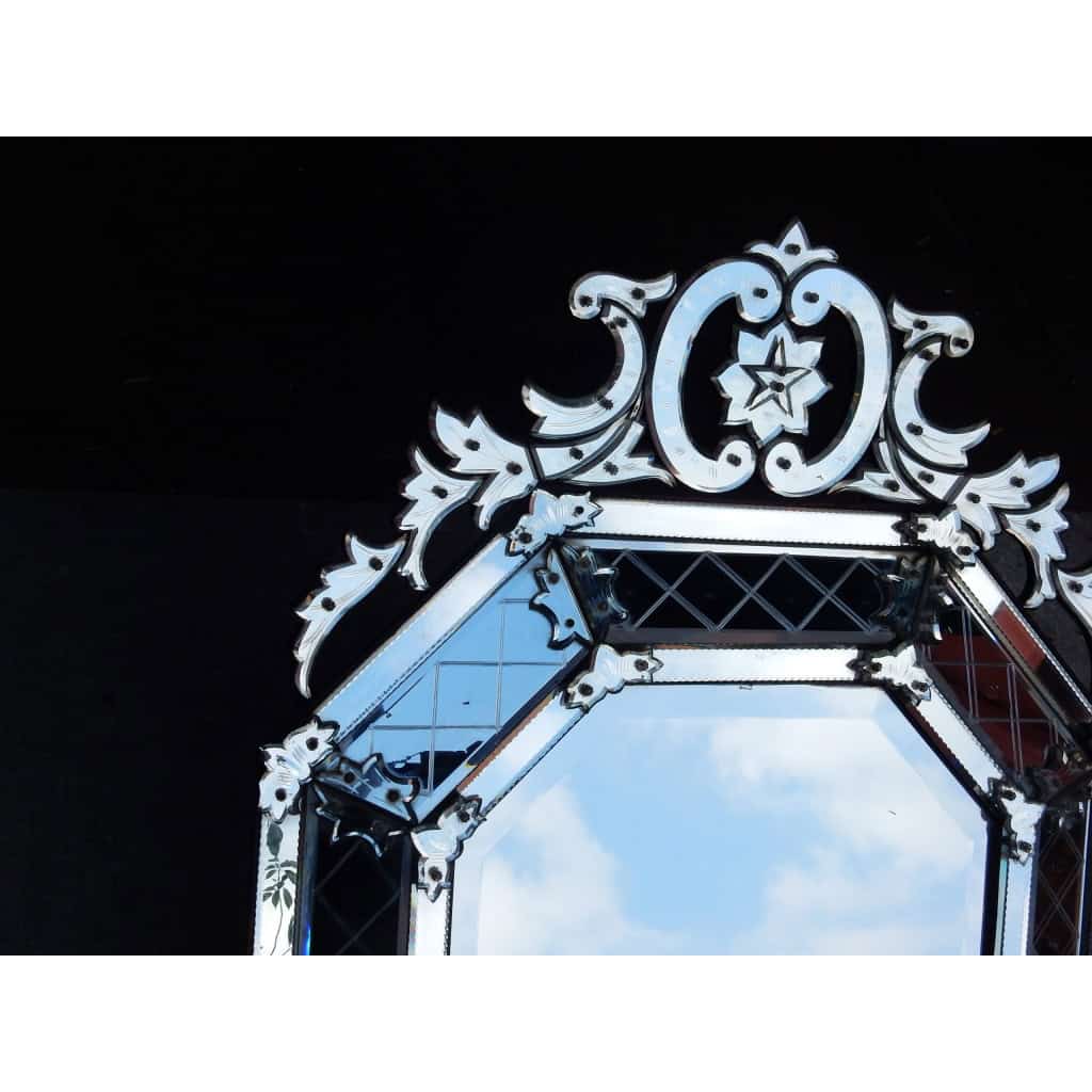 1880/1900 Miroir Style Louis XIV à l’Étoile à 5 Branches | Biron 1880/1900 Miroir Style Louis XIV à l’Étoile à 5 Branches
