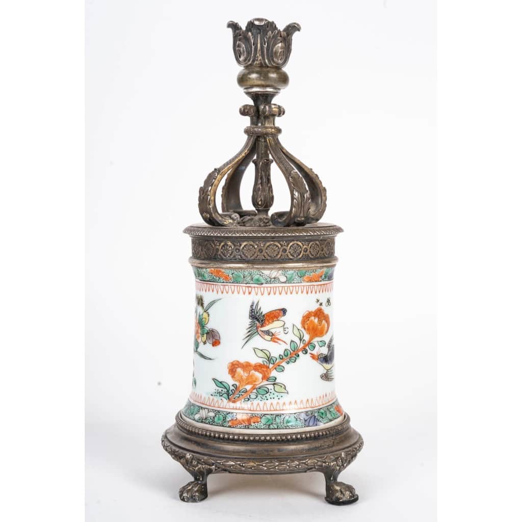 Pied de lampe en Porcelaine de Chine Boin-Taburet à Paris XIXème Siècle | Biron Pied de lampe en Porcelaine de Chine Boin-Taburet à Paris XIXème Siècle