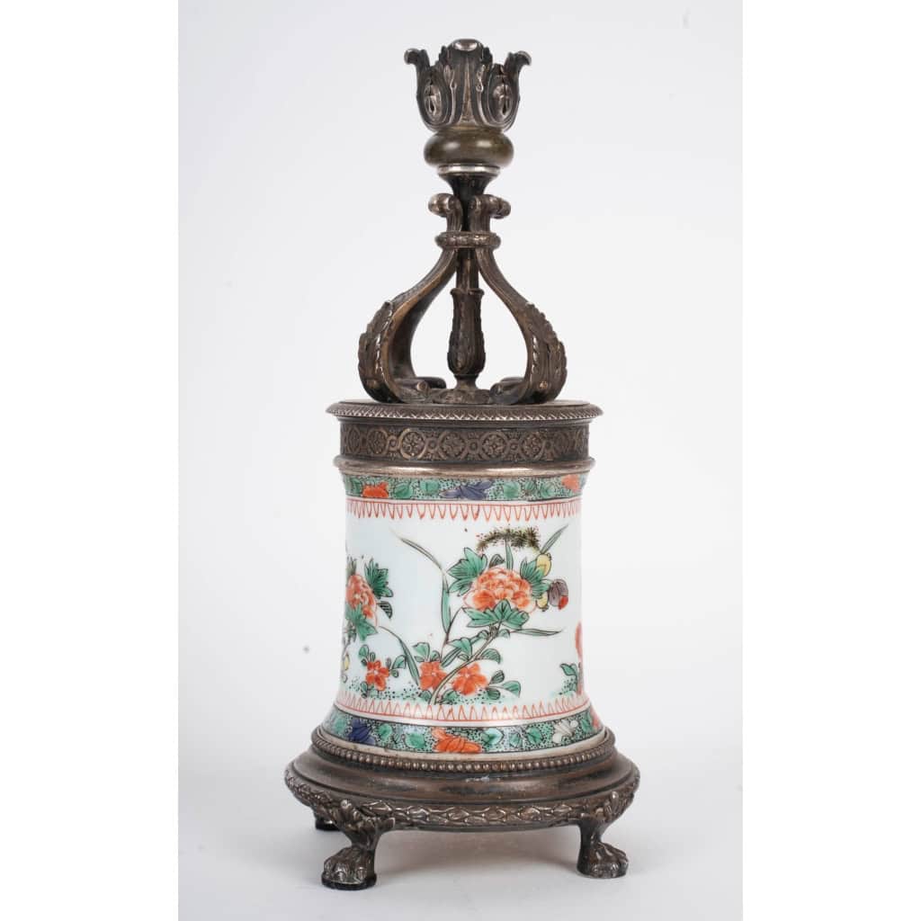 Pied de lampe en Porcelaine de Chine Boin-Taburet à Paris XIXème Siècle | Biron Pied de lampe en Porcelaine de Chine Boin-Taburet à Paris XIXème Siècle