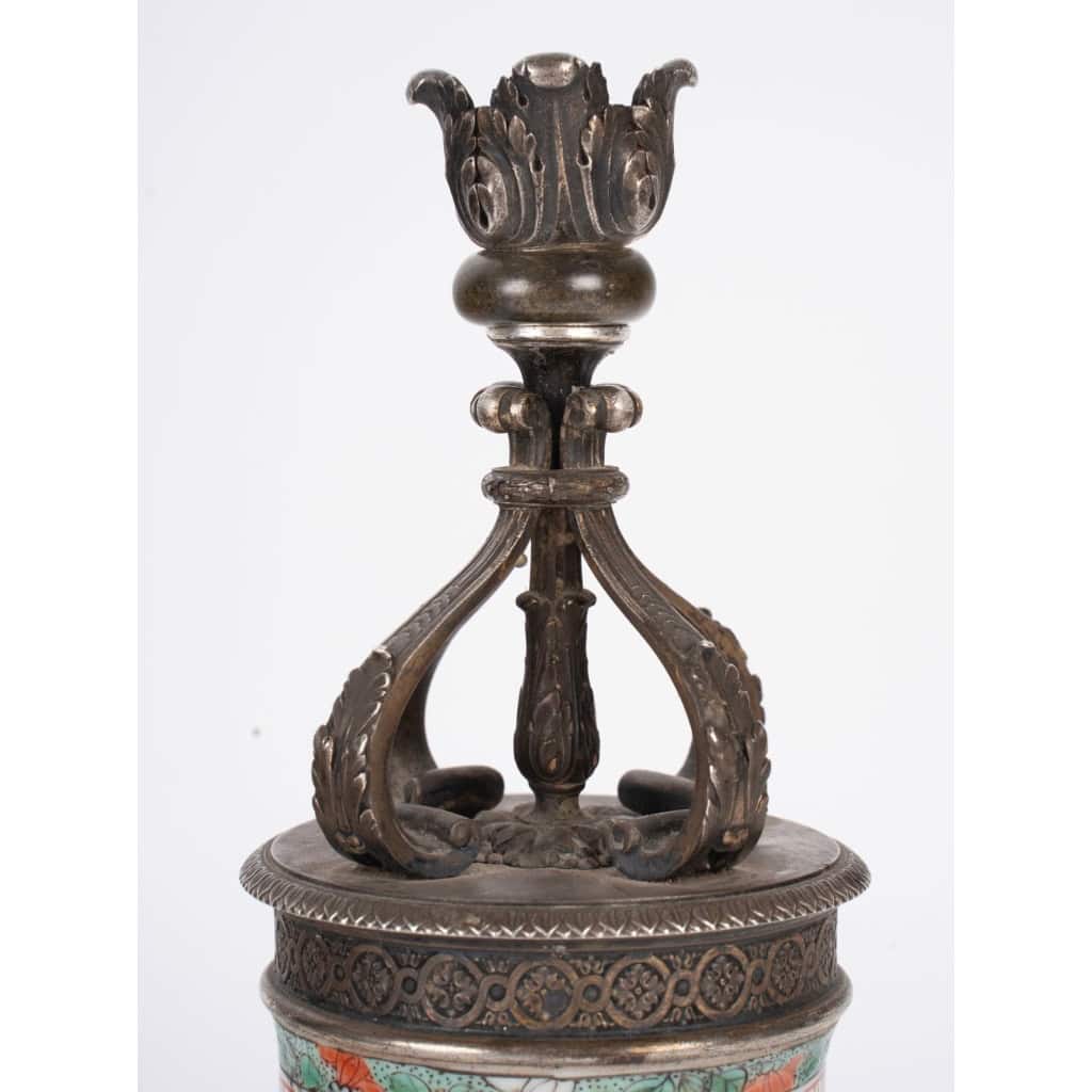 Pied de lampe en Porcelaine de Chine Boin-Taburet à Paris XIXème Siècle | Biron Pied de lampe en Porcelaine de Chine Boin-Taburet à Paris XIXème Siècle