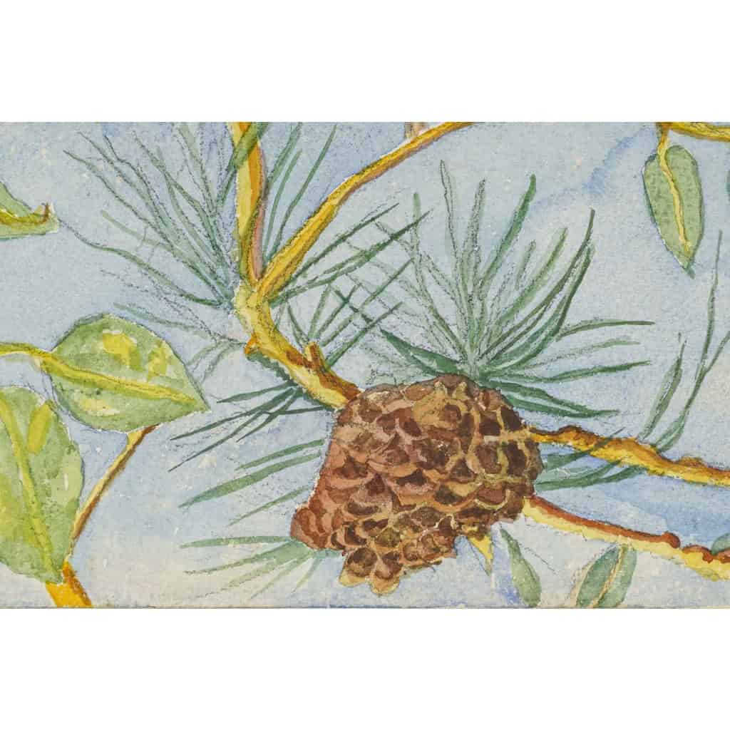 Aquarelle sur papier, dessin double face, 1962. | Biron Aquarelle sur papier, dessin double face, 1962.