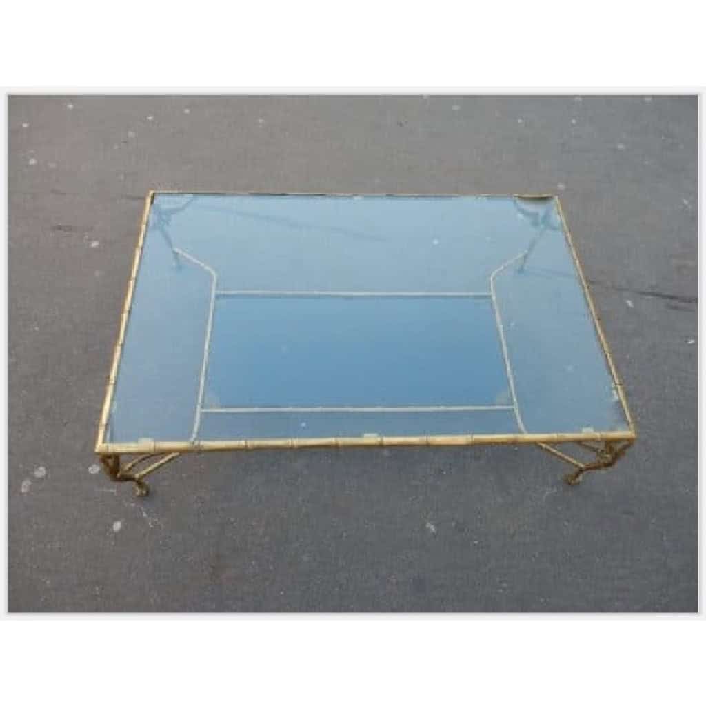 1950/70′ Table Basse en Bronze Aux Cygnes et Ses 6 Bouts de canapés | Biron 1950/70′ Table Basse en Bronze Aux Cygnes et Ses 6 Bouts de canapés