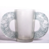 Vase « Pétrarque » verre blanc patiné bleu de René LALIQUE | Biron Vase "Pétrarque" verre blanc patiné bleu de René LALIQUE