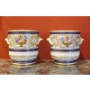 Le Tallec, Paire de grands Cache-pots « Baron Jourdan bleu » | Biron Le Tallec, Paire de grands Cache-pots "Baron Jourdan bleu"