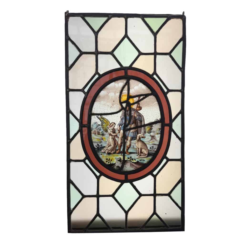 Vitrail Saint Roch XVIe (55 x 30 cm) | Biron ||