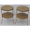 1970/80′ Paire de Guéridons Tripodes Décor Bambou, Plateaux Laqués Style Maison Jansen | Biron 1970/80′ Paire de Guéridons Tripodes Décor Bambou, Plateaux Laqués Style Maison Jansen
