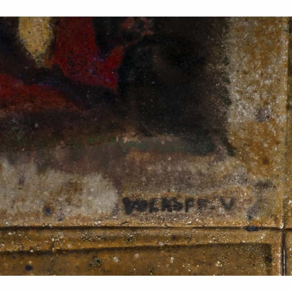 Voldemar Volkoff : Tableau en céramique. | Biron Voldemar Volkoff : Tableau en céramique.
