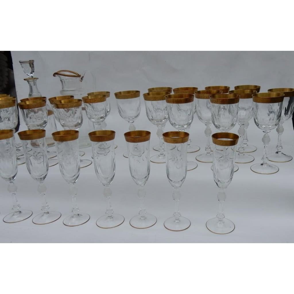 1950′ Service En Cristal De Moser 54 Pièces | Biron |||||||||||||