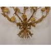 1880′ Paire d’Appliques en Bronze Doré à Décor Floral 5 Bras de Lumière
