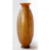 Vase « Escargot » verre butterscotch patiné gris de René LALIQUE | Biron Vase "Escargot" verre butterscotch patiné gris de René LALIQUE