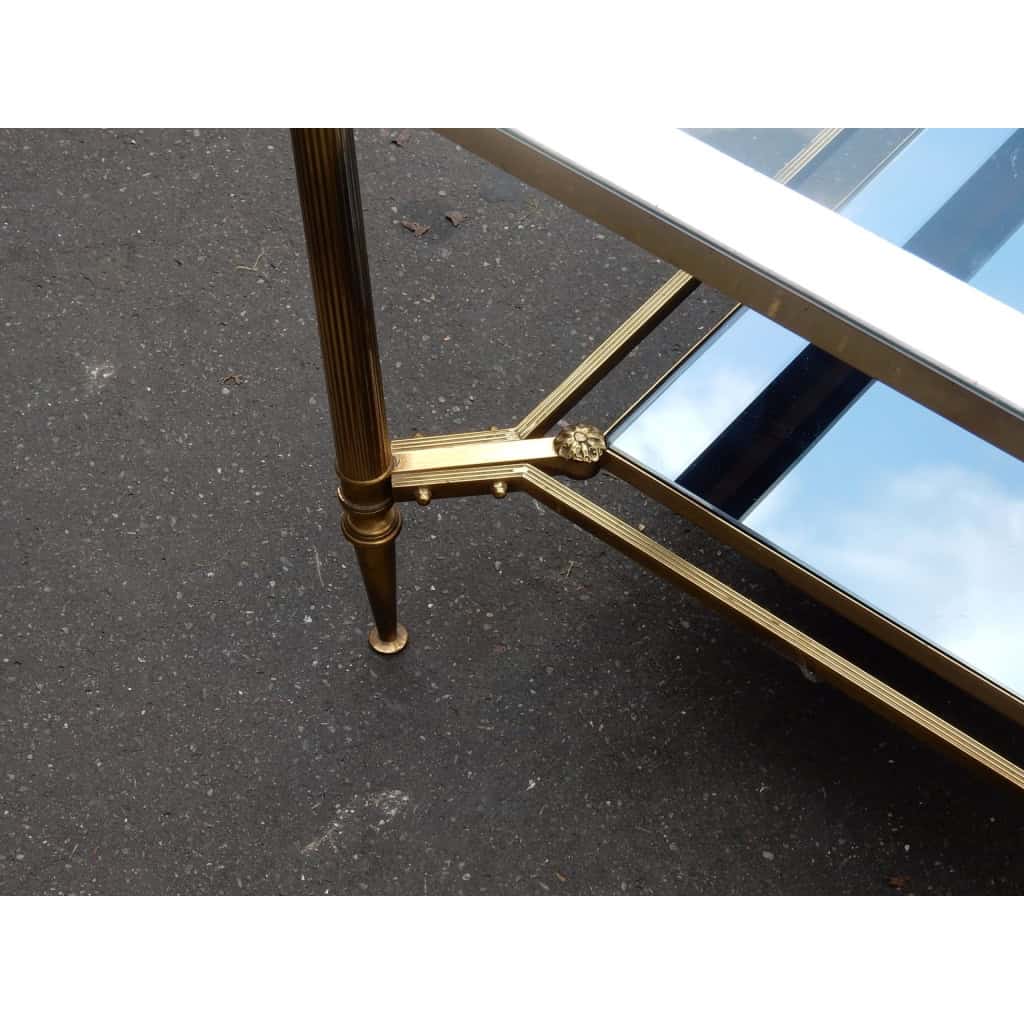 1950/70′ Table Basse de Style Maison Jansen en Laiton et Bronze Doré VENDU | Biron 1950/70′ Table Basse de Style Maison Jansen en Laiton et Bronze Doré
