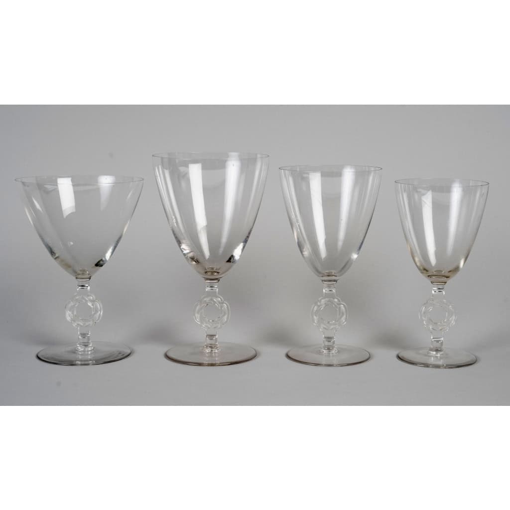 Service de Verres « Ribeauvillé » verre blanc de René LALIQUE – 60 pièces | Biron |||||||||