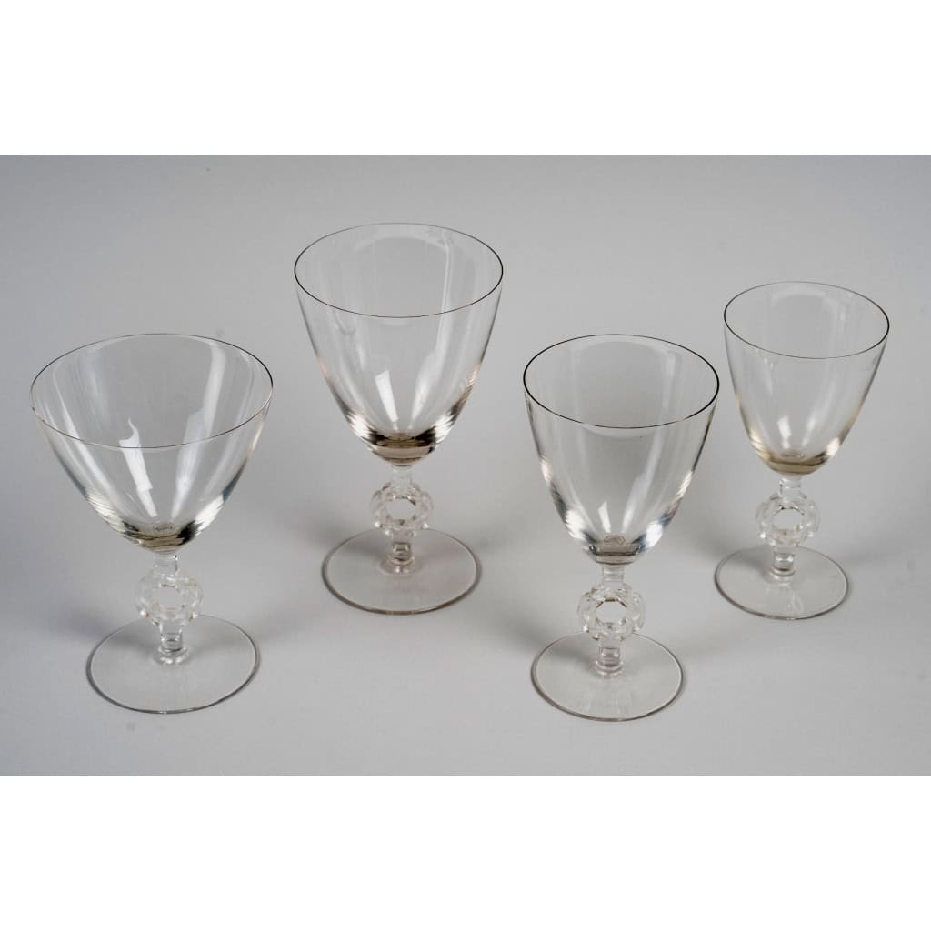Service de Verres « Ribeauvillé » verre blanc de René LALIQUE – 60 pièces | Biron Service de Verres "Ribeauvillé" Etoile de David verre blanc - 60 pièces