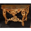1850′ Console Italienne 19ème en Bois Doré d’Époque aux Puttis | Biron ||||||||
