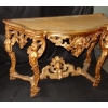 1850′ Console Italienne 19ème en Bois Doré d’Époque aux Puttis | Biron 1850′ Console Italienne 19ème en Bois Doré d’Époque aux Puttis