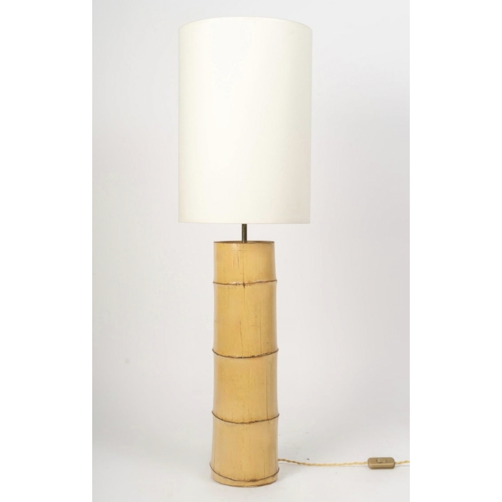 1970 Large Bamboo Lamp L Sognot | Biron 1970 Large Bamboo Lamp Maison Roche