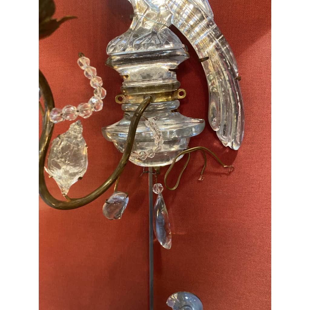 1970′ Paire D’Appliques Maison Baguès Au Perroquet A Un Bras, Binet Conique | Biron 1970′ Paire D’Appliques Maison Baguès Au Perroquet A Un Bras, Binet Conique