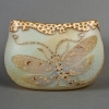 Coupe « Libellules » verre opalescent émaillé et doré de DAUM | Biron |||||||||||