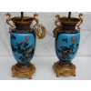 1890′ Paire de Lampes Cloisonnées Japon Aux Oiseaux et Dragons | Biron |||||||||