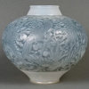 Vase « Aras » verre opalescent patiné bleu de René LALIQUE | Biron ||||||||||