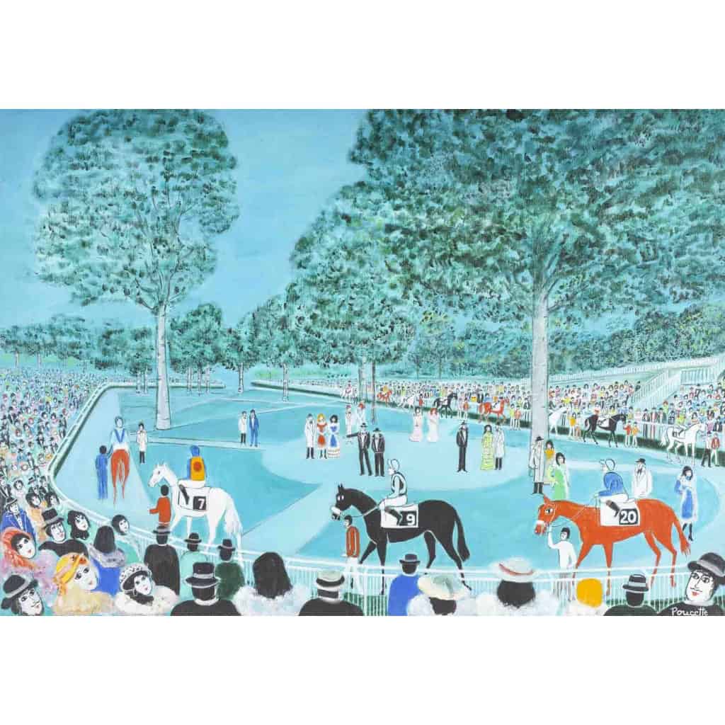 POUCETTE (1935-2006), Le Champ De Courses. | Biron ||||||||