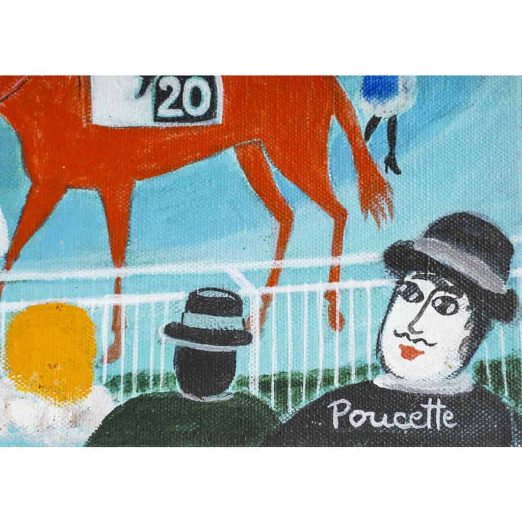 POUCETTE (1935-2006), Le Champ De Courses. | Biron POUCETTE (1935-2006), Le Champ De Courses.