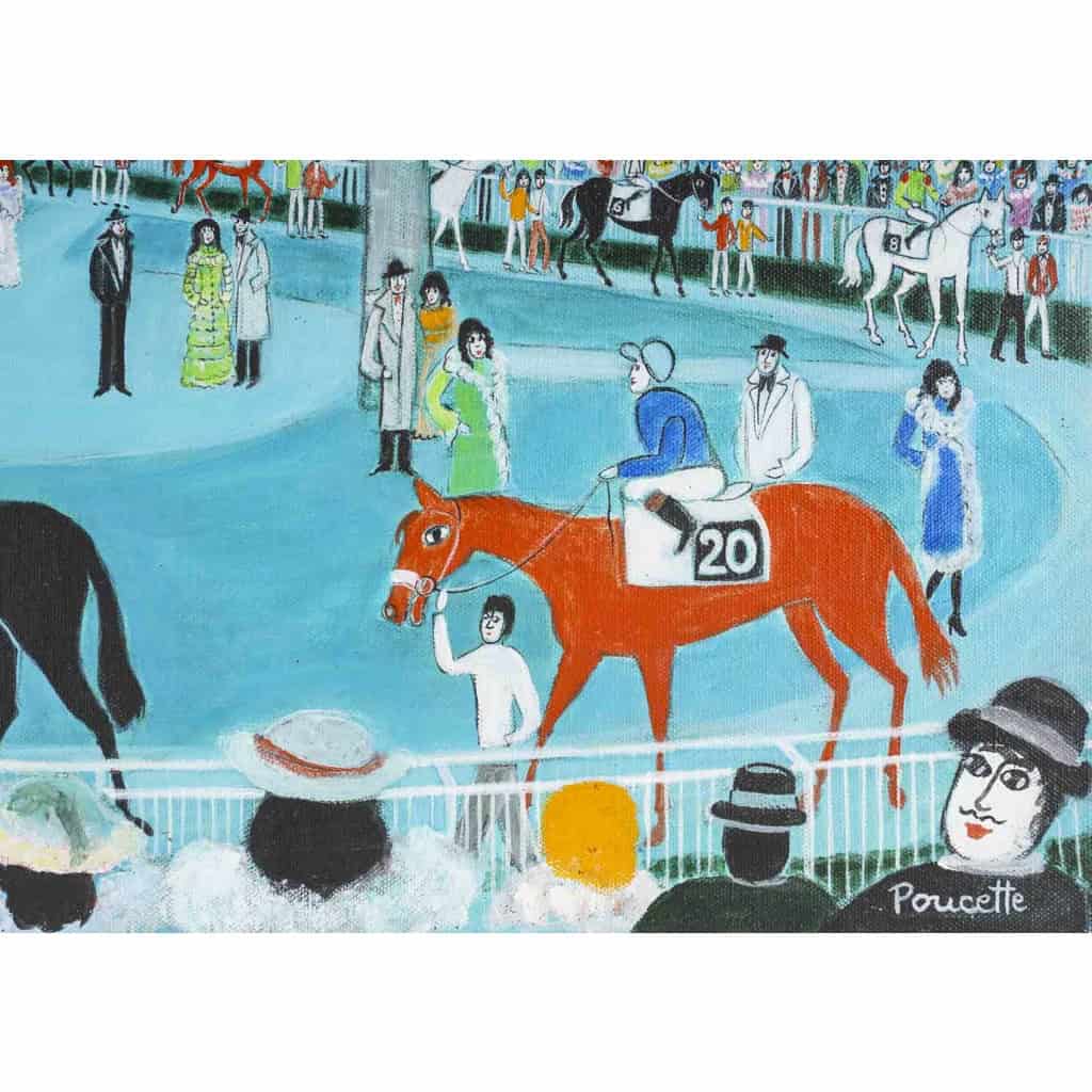 POUCETTE (1935-2006), Le Champ De Courses. | Biron POUCETTE (1935-2006), Le Champ De Courses.