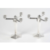 Paire de Candélabres Bougeoirs Art Déco Moderniste argent massif de Jean E. PUIFORCAT | Biron |||||||||||||||
