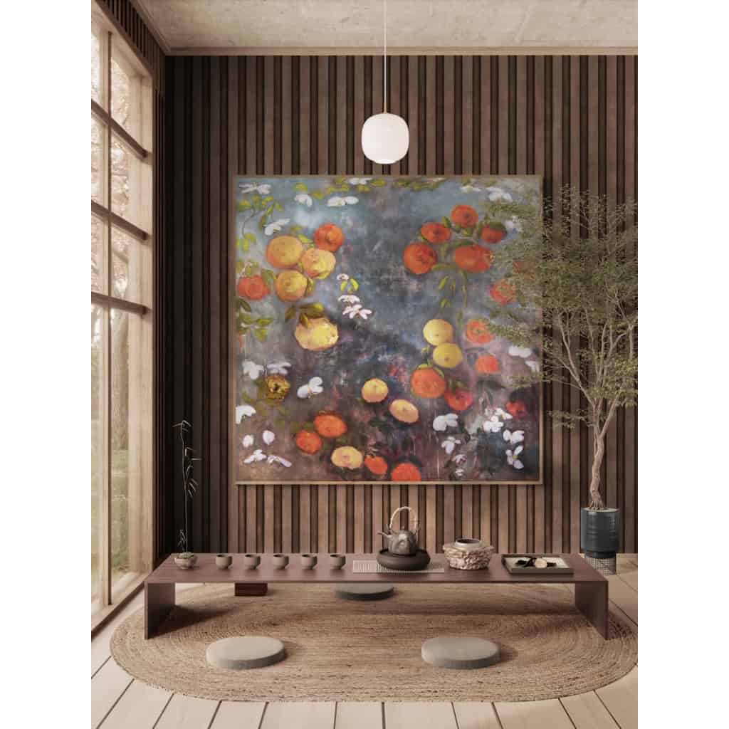 Tableau à l’huile intitulé « Les Fleurs du Bien n°26 » de l’artiste peintre Isabelle Delannoy | Biron 