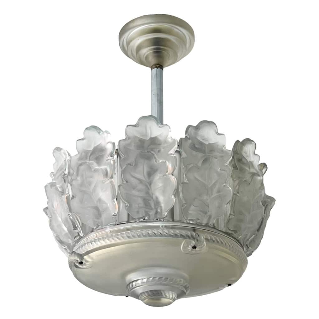 Lustre Suspension « Chêne » cristal blanc de Marc LALIQUE | Biron ||||||||
