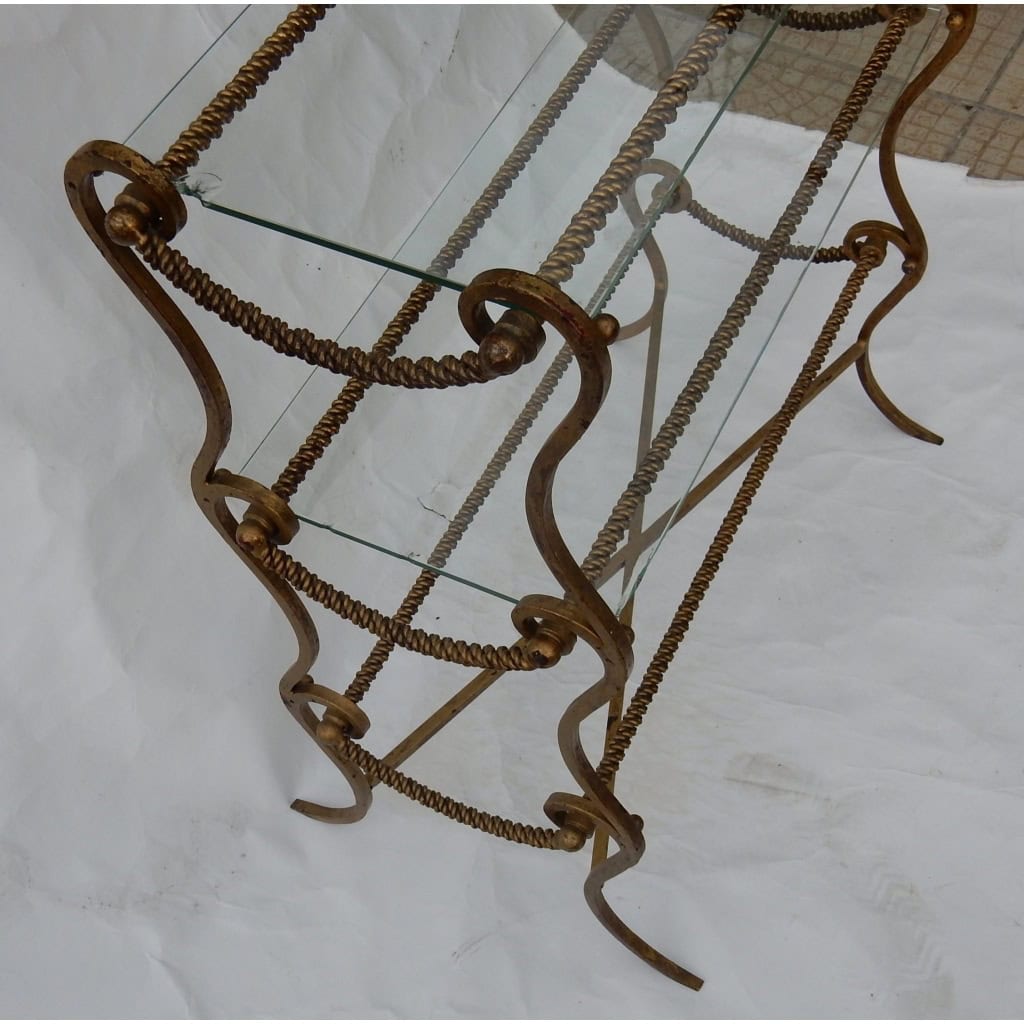 1950/70′ Bibus Étagère Laiton DLG Maison Jansen Provenance Palace Parisien 8