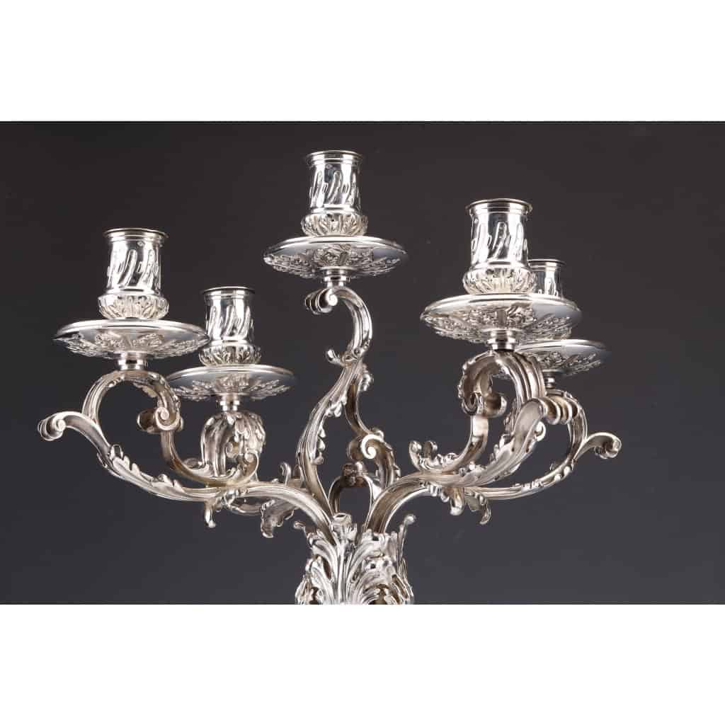 ORFEVRE MERITE – Paire de candélabres en argent massif XIXe | Biron 