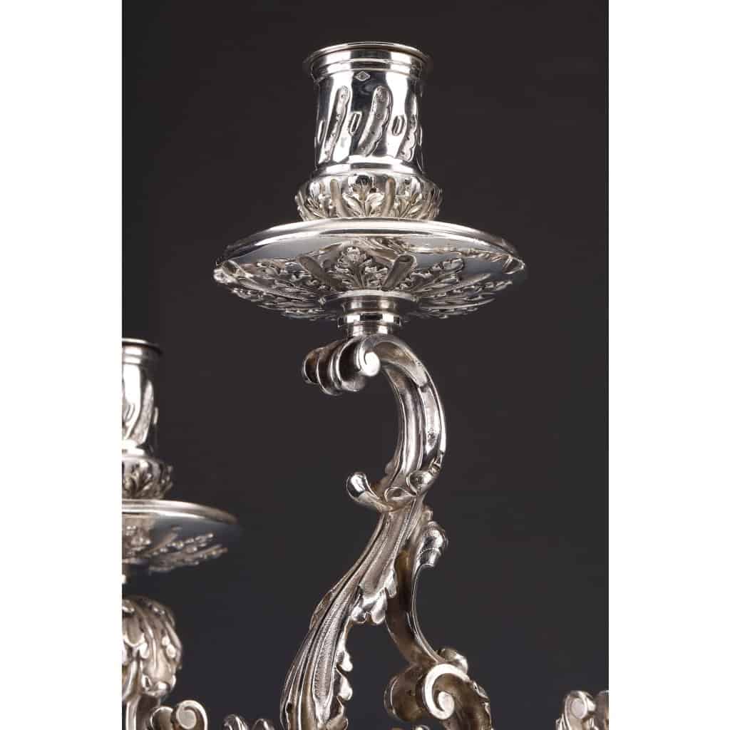 ORFEVRE MERITE – Paire de candélabres en argent massif XIXe | Biron 