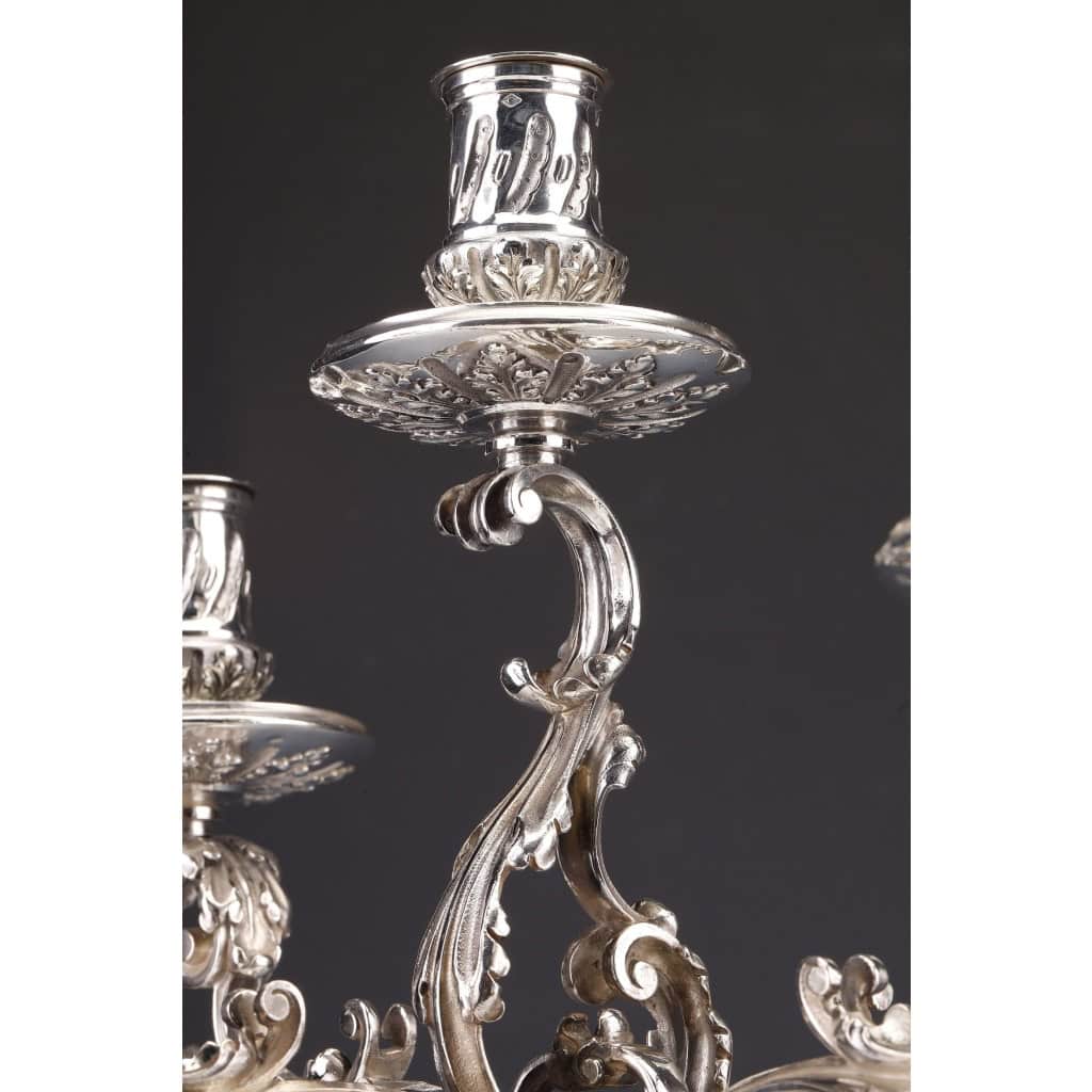 ORFEVRE MERITE – Paire de candélabres zoomorphe en argent massif XIXe siècle | Biron 
