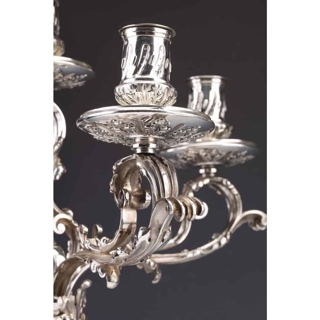ORFEVRE MERITE – Paire de candélabres en argent massif XIXe | Biron 