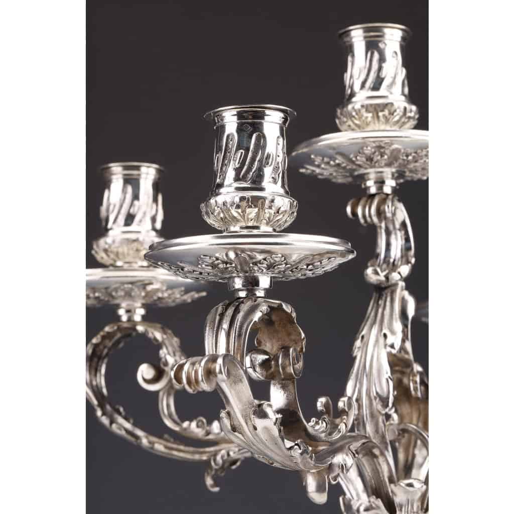 ORFEVRE MERITE – Paire de candélabres en argent massif XIXe | Biron 
