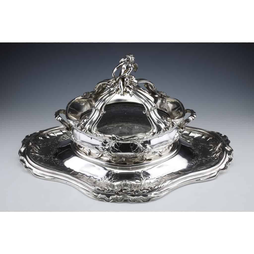 ORFEVRES Risler & Carré – Important centre de table en argent massif XIXe siècle | Biron 